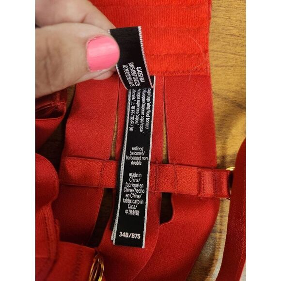 Victoria's Secret SET OF 2 Very Sexy Strappy Unlined Balconet Bra, 1-Red and 1-B - Picture 5 of 9